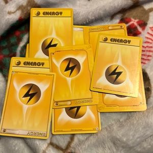 2002 Pokemon and 1995,86,98 Lightning Energy Cards